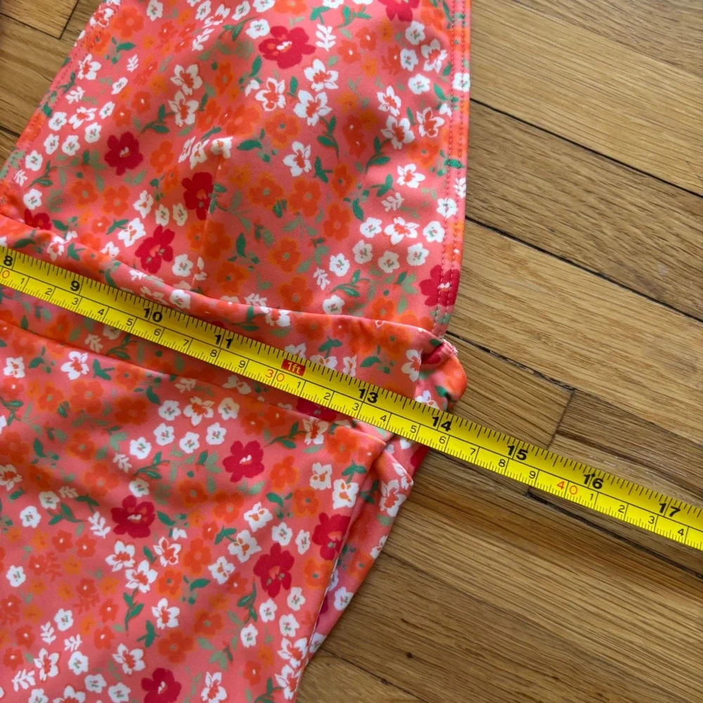Summersalt Deep V Halter One Piece Swimsuit Womens 12 Floral Orange NWT Poolside